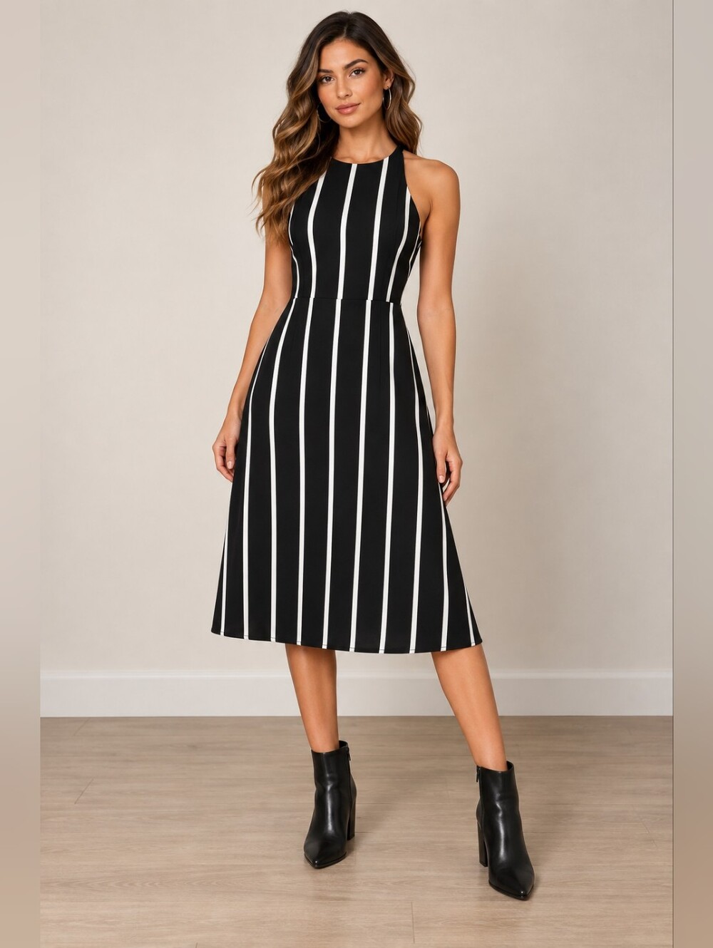 Banana Republic Black and White High Low Dress Size 4